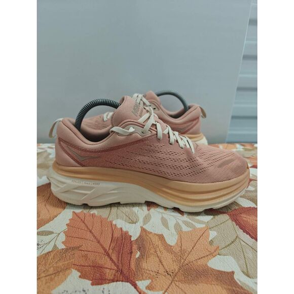 Hoka Bondi 8 x Free People running shoes in color sandstone cream size 9.5 - Picture 2 of 4